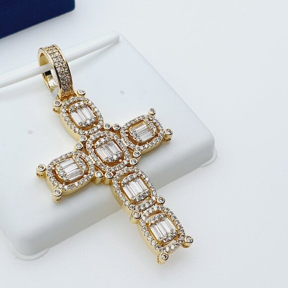 "14K Gold Plated Cubic Zircon Pendant, EVBRS522 - Picture 7 of 9